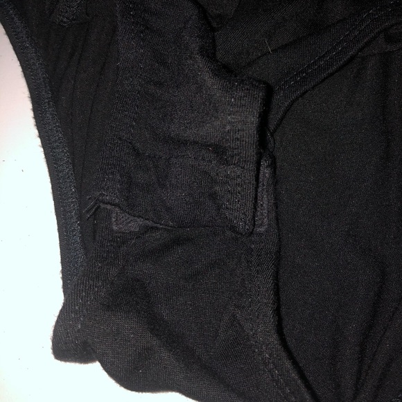 Black Short Sleeve Bodysuit w/ detail cut on front - Picture 5 of 5